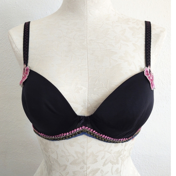 Simone Perele Bra Lingerie Embroidered Band & Lotus Flower Appliques Size 36B - Picture 13 of 13
